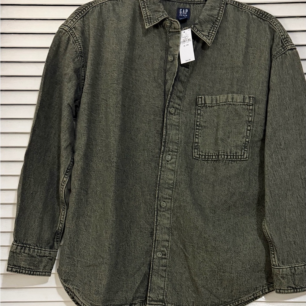 GAP Denim Gray Button-Up Shirt, kids size